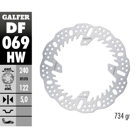 Disco freno posteriore Galfer Shark Honda CRF 250R 04-25 - 5 mm