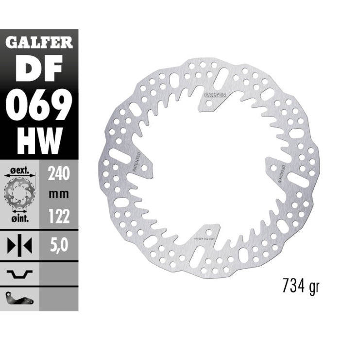 Disco freno posteriore Galfer Shark Honda CRF 450R 02-25 - 5 mm