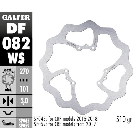 Disco freno anteriore Galfer Wave Honda CR 500 95-01 maggiorato