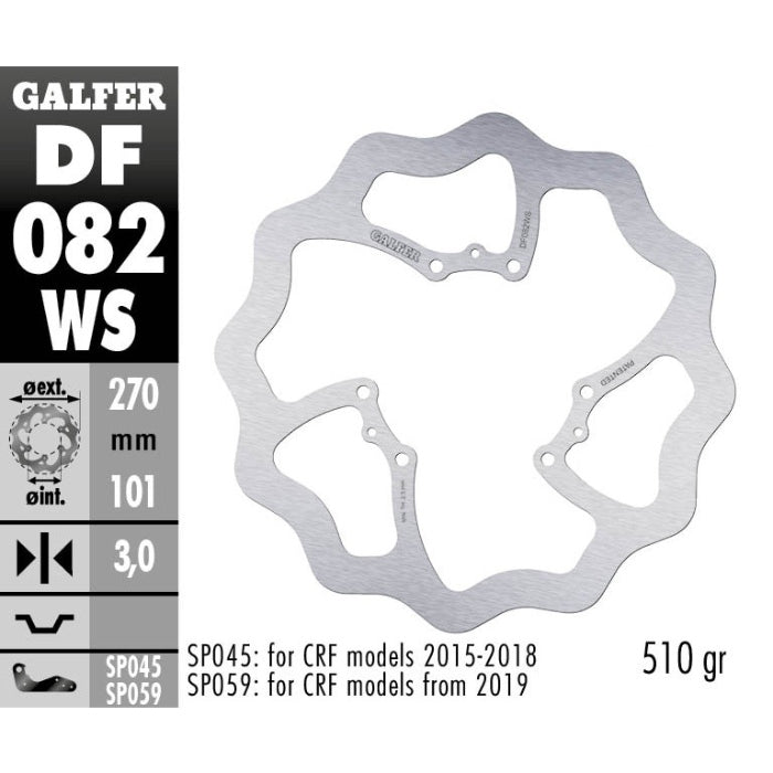 Disco freno anteriore Galfer Wave Honda CRF 250X 04-17 maggiorato