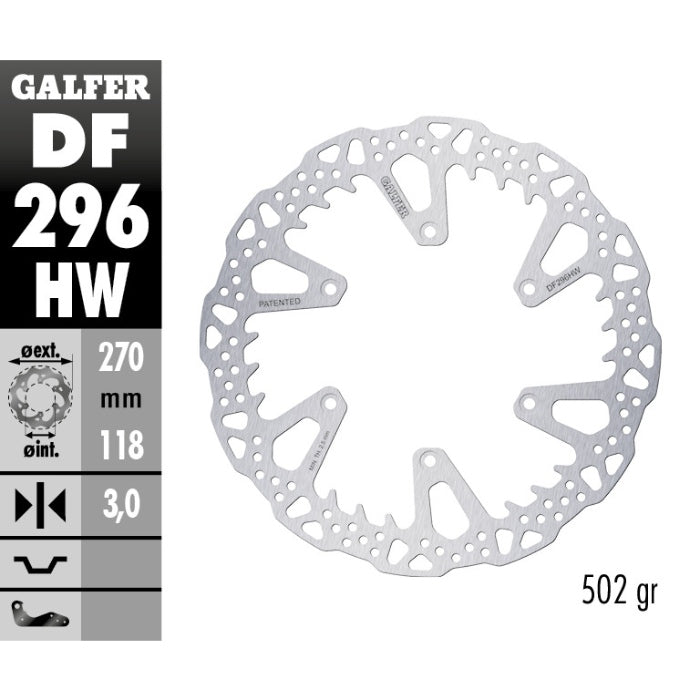 Disco freno anteriore Galfer Shark Suzuki RM 125 89-12 maggiorato
