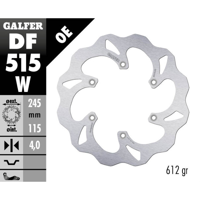 Disco freno posteriore Galfer Wave Yamaha YZ 125 19-21