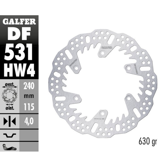 Disco freno posteriore Galfer Shark Yamaha YZF 450 20-25 - 4 mm