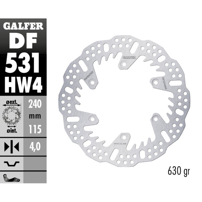 Disco freno posteriore Galfer Shark Yamaha YZF 250 21-25 - 4 mm