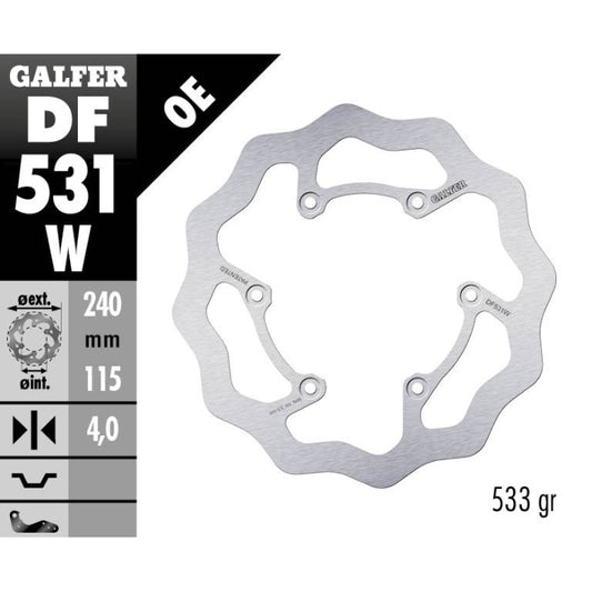 Disco freno posteriore Galfer Wave Yamaha YZF 450 20-25