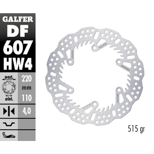 DISCO FRENO GALFER SHARK TRIUMPH TF 450 RC (25) POSTERIORE - 4 MM