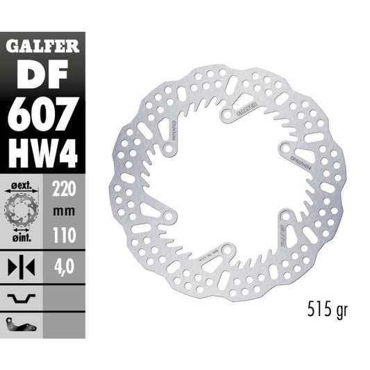 Disco freno posteriore Galfer Shark Husqvarna TE 150 20-25 - 4 mm