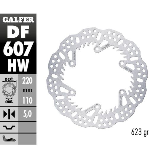 Disco freno posteriore Galfer Shark Ktm SX-F 350 11-25 - 5 mm