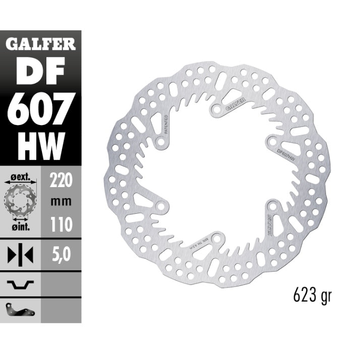 DISCO FRENO GALFER SHARK TRIUMPH TF 250 X (24-25) POSTERIORE - 5 MM