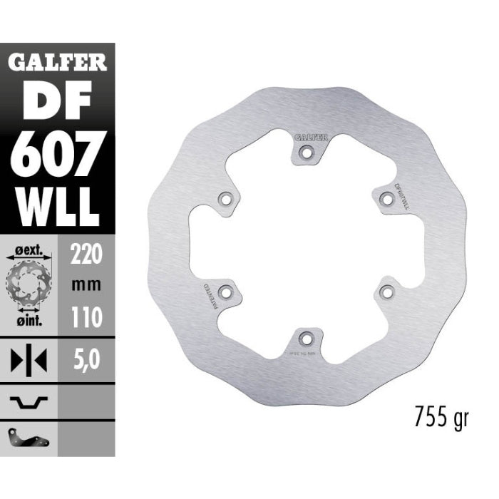 DISCO FRENO GALFER WAVE TRIUMPH TF 450 RC (25) POSTERIORE PIENO