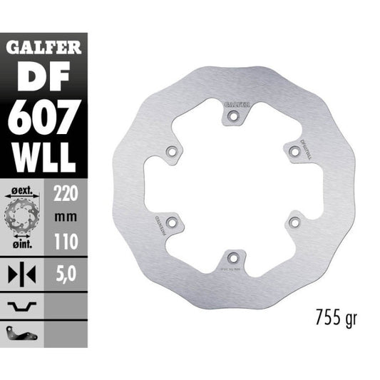 DISCO FRENO GALFER WAVE TRIUMPH TF 450 RC (25) POSTERIORE PIENO