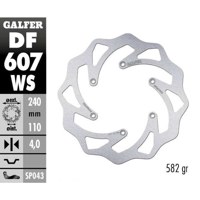 Disco freno posteriore Galfer Wave Husqvarna FC 450 14-25 maggiorato