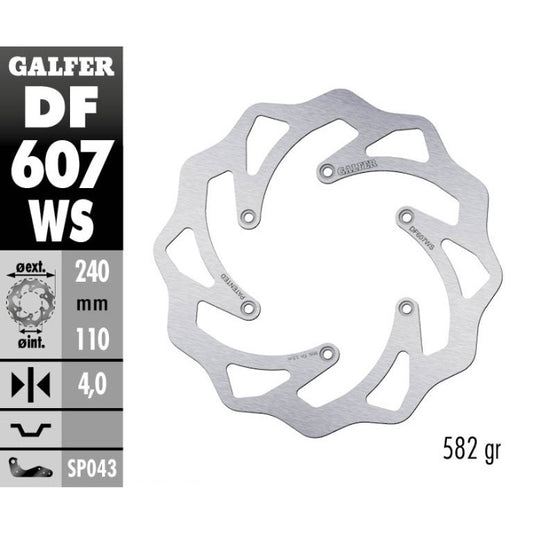 Disco freno posteriore Galfer Wave Gas Gas MC 250 22-25 maggiorato