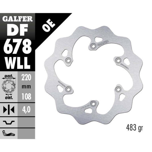 DISCO FRENO GALFER WAVE RIEJU 250 MR (21-25) POSTERIORE PIENO