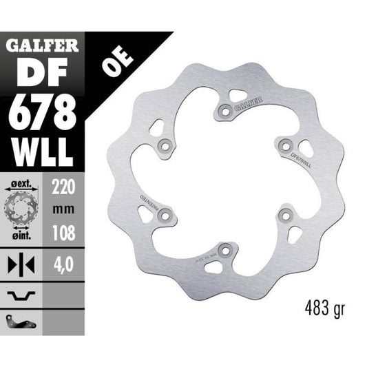 Disco freno posteriore Galfer Wave Gas Gas EC 250 97-20 pieno