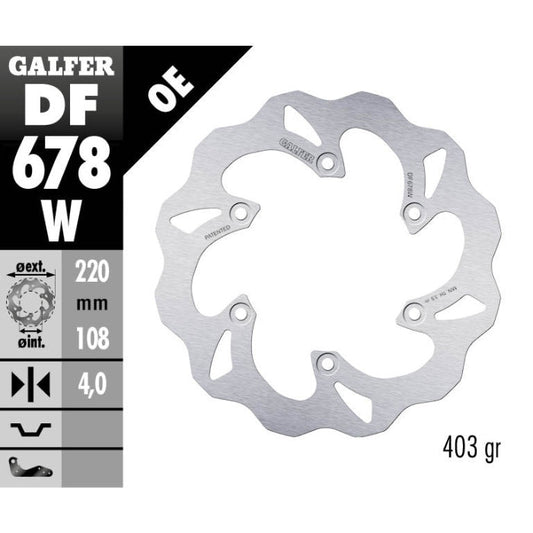DISCO FRENO GALFER WAVE RIEJU 250 MR (21-25) POSTERIORE