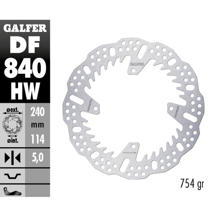 Disco freno posteriore Galfer Shark Tm EN 125 15-25 - 5 mm