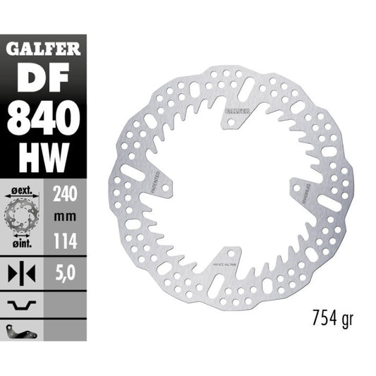 DISCO FRENO GALFER SHARK TM EN/MX 250 F (15-25) POSTERIORE - 5 MM