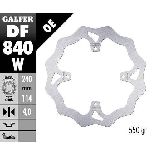 DISCO FRENO GALFER WAVE TM EN/MX 300 (15-25) POSTERIORE