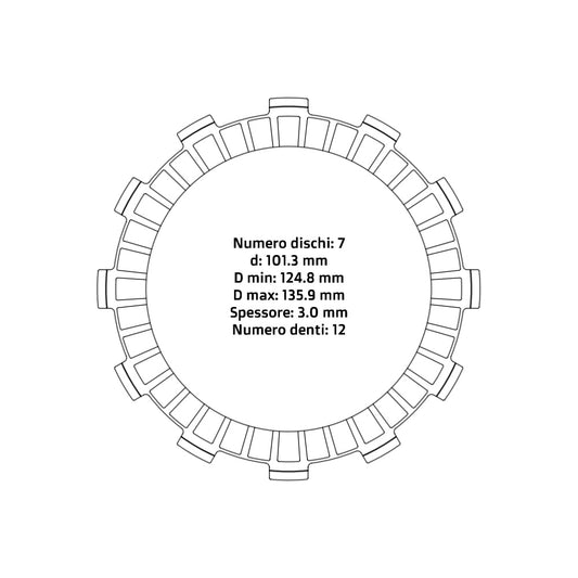 Dischi frizione guarniti NRTeam Beta RR 125 2T 18-25