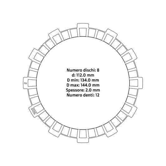 Dischi frizione guarniti NRTeam Beta RR 450 05-09  - 2,0 mm
