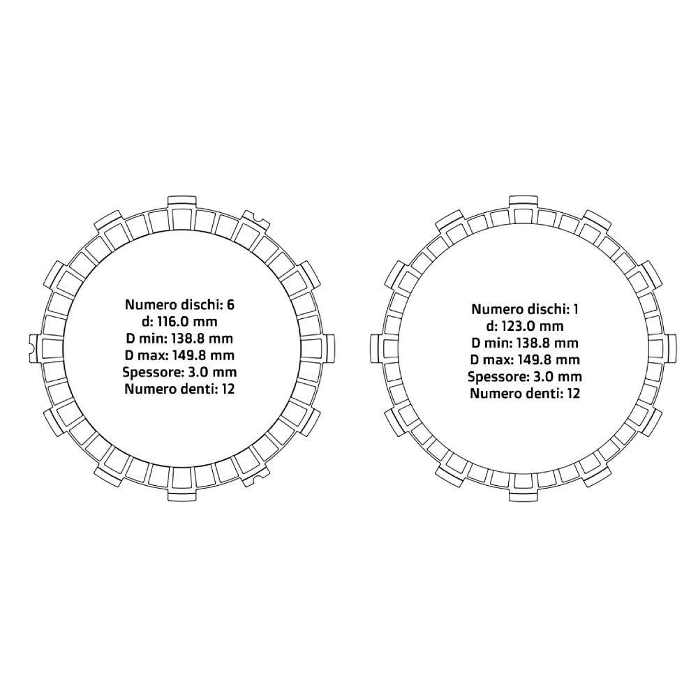 Dischi frizione guarniti NRTeam Honda CRF 450RX 17-20