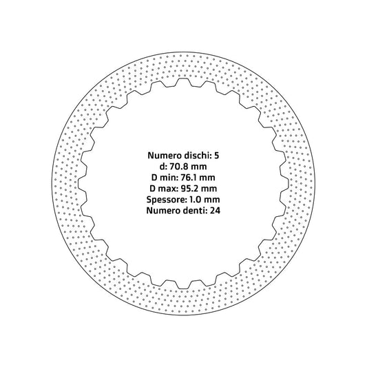 Dischi frizione guarniti NRTeam Gas Gas MC 65 21-25 - Serie acciaio