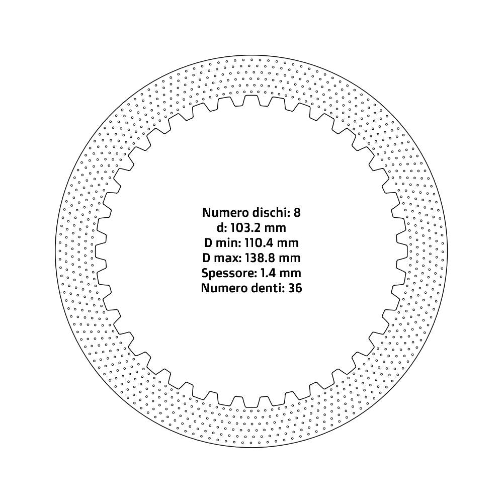 Dischi frizione guarniti NRTeam Ktm EXC-F 530 09-11 - Serie acciaio