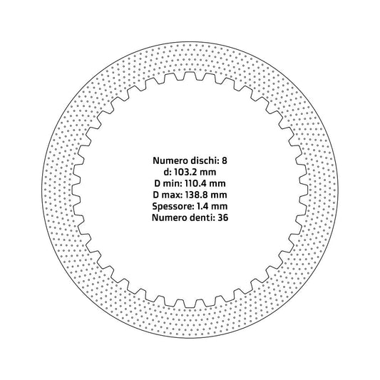 Dischi frizione guarniti NRTeam Husaberg FE 450 09-12 - Serie acciaio