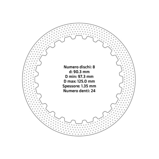 Dischi frizione guarniti NRTeam Honda CRF 250X 04-17 - Serie acciaio