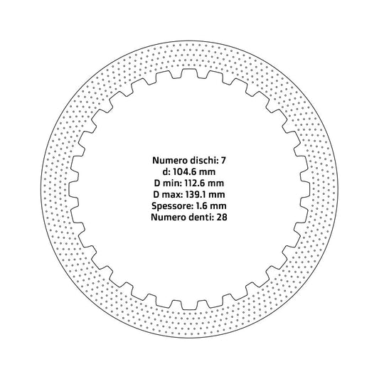 Dischi frizione guarniti NRTeam Honda CRF 450RX 21-25 - Serie acciaio