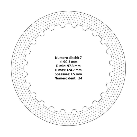 Dischi frizione guarniti NRTeam Honda CR 125 00-07 - Serie acciaio