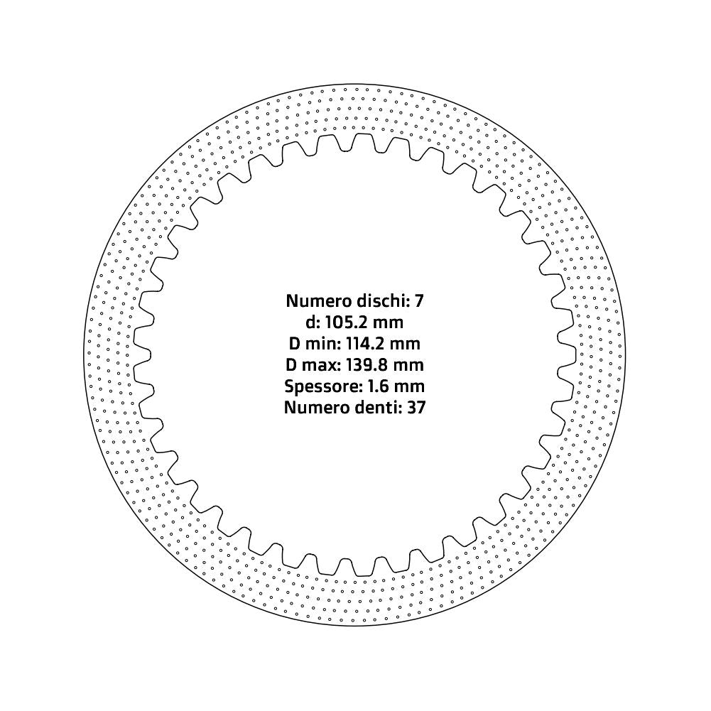 Dischi frizione guarniti NRTeam Kawasaki KX 500 87-04 - Serie acciaio