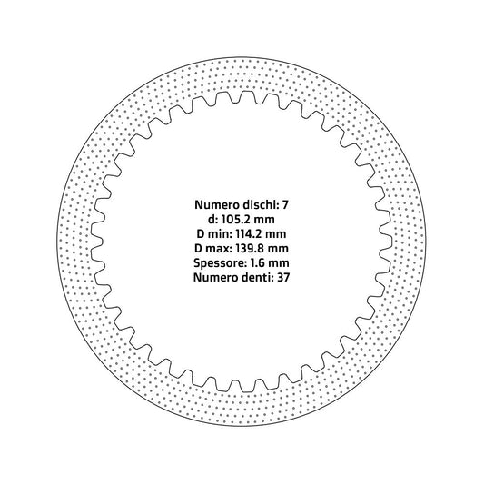 Dischi frizione guarniti NRTeam Kawasaki KX 500 87-04 - Serie acciaio
