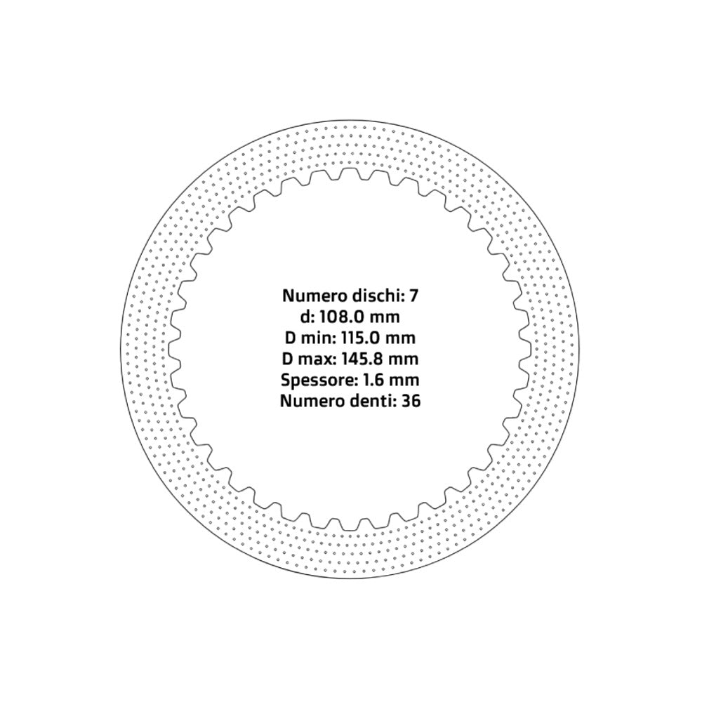 Dischi frizione guarniti NRTeam Kawasaki KXF 450 21-25 - Serie acciaio
