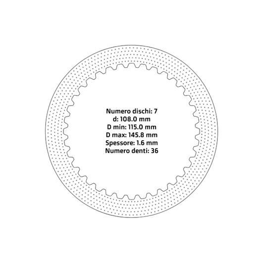 Dischi frizione guarniti NRTeam Kawasaki KXF 450 21-25 - Serie acciaio