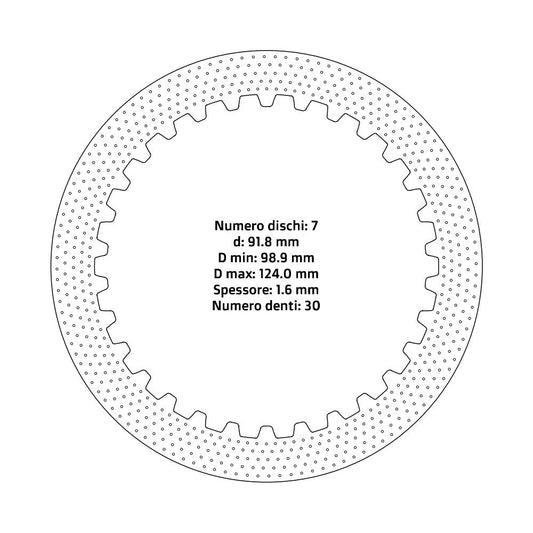 Dischi frizione guarniti NRTeam FANTIC  125 XX 22-25 - Serie acciaio