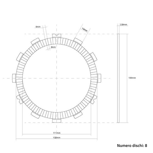 DISCHI FRIZIONE GUARNITI FCC TRIUMPH TF 250 X 24