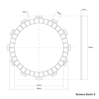 DISCHI FRIZIONE GUARNITI FCC HUSQVARNA TE 450 (08-10)