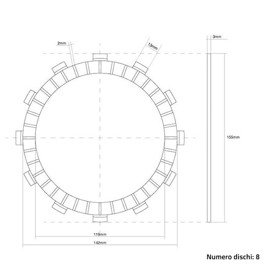 Dischi frizione guarniti FCC Yamaha YZ 250 93-25