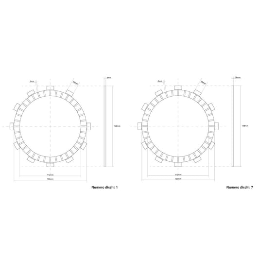Dischi frizione guarniti FCC Yamaha WRF 400 98-00