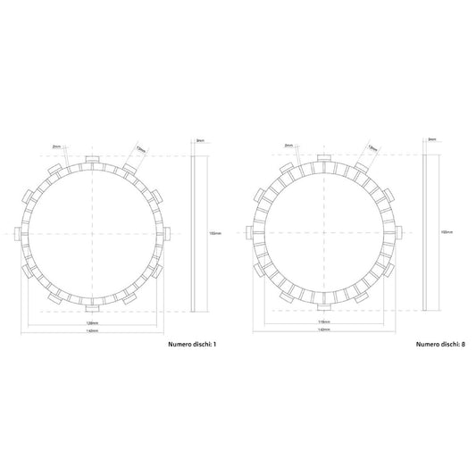 Dischi frizione guarniti FCC Yamaha YZF 426 01-02
