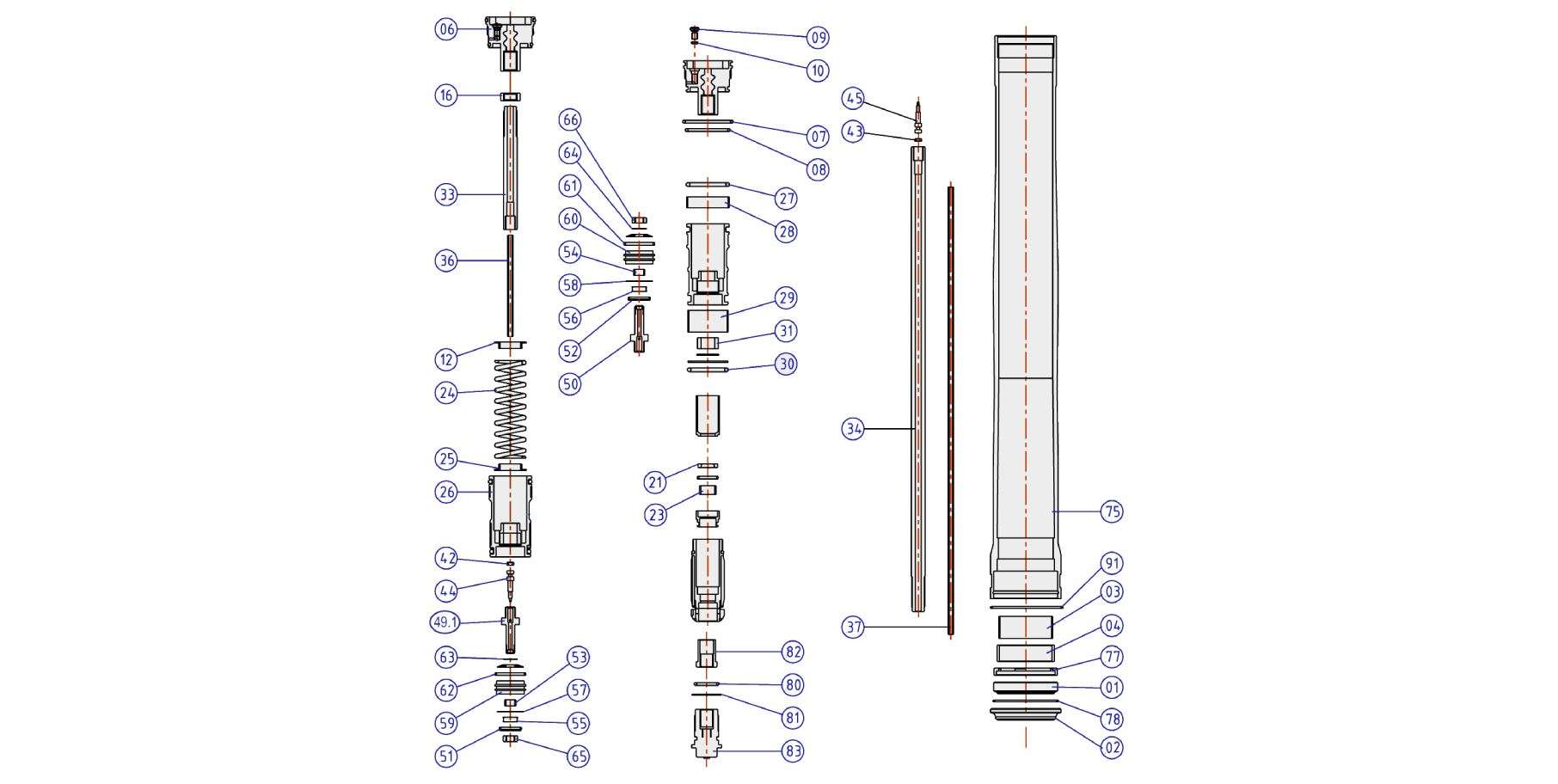 Ricambi forcella Kawasaki KXF 450 19-20 - Boccola int. rit. 54