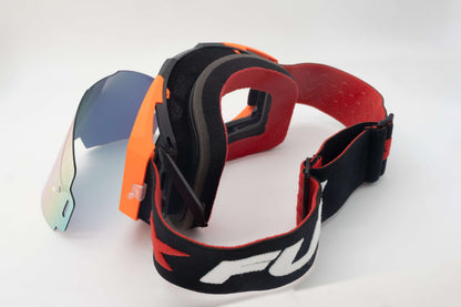 MASCHERA ENDURO 19TYPE ANTIAPPANNAMENTO - SGANCIO RAPIDO - NERO/ARANCIO FLUO