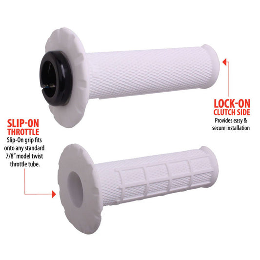 MANOPOLE LOCK-ON ODI A BLOCCAGGIO RAPIDO MX HALF-WAFFLE BIANCO - NERO SOFT