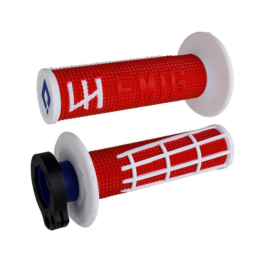 MANOPOLE LOCK-ON ODI A BLOCCAGGIO RAPIDO EMIG 2.0 V2 GRIP ROSSO/BIANCO