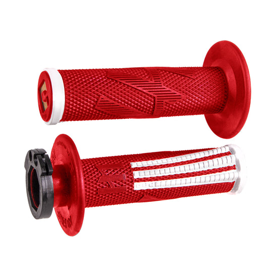 MANOPOLE LOCK-ON ODI A BLOCCAGGIO RAPIDO EMIG PRO V2 GRIP ROSSO-BIANCO