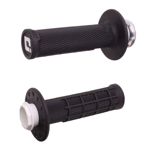 MANOPOLE LOCK-ON ODI A BLOCCAGGIO RAPIDO MICRO-X HALF-WAFFLE 28MM-29MM NERO - ARGENTO