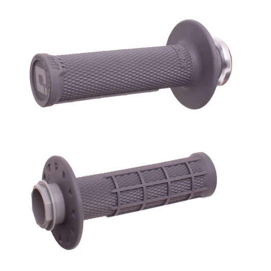 MANOPOLE LOCK-ON ODI A BLOCCAGGIO RAPIDO MICRO-X HALF-WAFFLE 28MM-29MM GRAFITE - ARGENTO
