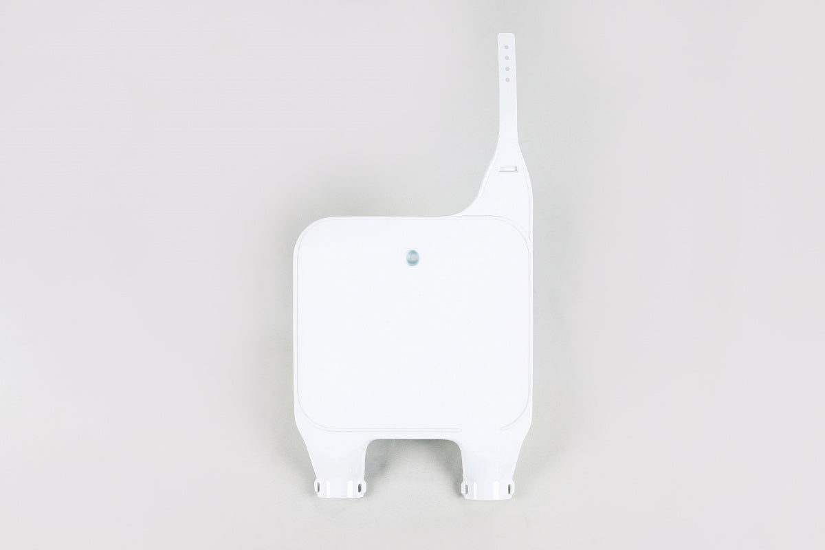 TABELLA PORTANUMERO ANTERIORE COMPATIBILE CON TM 80 1997-2000 / forche rovesciate - bianco (041)